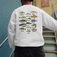 Fishing-Shirt Types Of Freshwater Bass Fish Dad Jokes Men's Sweatshirt Back Print