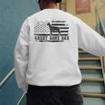 Great Dane Dad Distressed American Flag Patriotic Dog Men's Sweatshirt Back Print