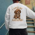 I Love My Cavapoo For Mom Dad Kids Men's Sweatshirt Back Print