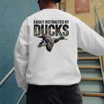 Mallard Duck Hunting Camo Easily Distracted Duck Dad Men's Sweatshirt Back Print