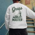 Push Lawn Mower Legend Grass Master Dad Mowing Men's Sweatshirt Back Print