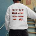 Toddler Boy Types Of FireTruck Firefighter Baby Dad Fireman Men's Sweatshirt Back Print