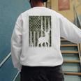 US Flag Deer Elk Buck Camoflage Hunting Hunter Dad Grandpa Men's Sweatshirt Back Print
