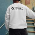 Worlds Best Cat Dad Ever Vintage Cat Dad Father Day Men Men's Sweatshirt Back Print