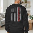 American Flag Cheer Dad Vintage Patriotic Father Cheerleader Men's Sweatshirt Back Print