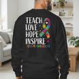Autism Awareness Ribbon Mom Dad Kids Autistic Support Autism Men's Sweatshirt Back Print