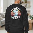 Axolotl Kids Teens Retro Sunset I Love My Daddy Men's Sweatshirt Back Print