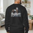 Bald Eagle Dad Mom Three Eaglet Chicks Babies In The Nest Men's Sweatshirt Back Print