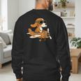 Beagle Flying a Plane Pilot Airplane Dog Mom Dad Men's Sweatshirt Back Print