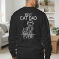 Best Cat Dad Ever Fun Line Art Illustration Men's Sweatshirt Back Print Best Cat Dad Ever Fun Line Art Illustration Men's Sweatshirt Back Print