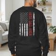 Best Dad Ever US American Flag Gift For Father's Day Short Sleeve Men's Sweatshirt Back Print