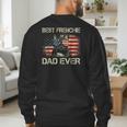 Best Frenchie Dad Ever Bulldog American Flag Men's Sweatshirt Back Print