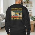 Best Siamese Cat Dad Ever Retro Vintage Sunset Men's Sweatshirt Back Print
