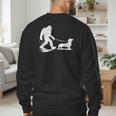Bigfoot Walking Dachshund Tee Wiener Dog Dad Men's Sweatshirt Back Print