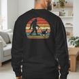 Bigfoot Walking a Dog Bernedoodle Dog Dad Men's Sweatshirt Back Print