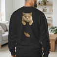 British Shorthair Cat Pocket Cat Mom Cat Dad Cat Lover Men's Sweatshirt Back Print