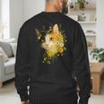 Calico Cat With Flowers For Mom Dad Women Men Kids Botanical Men's Sweatshirt Back Print