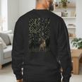 Camo Deer American Flag Graphic Hunting Men Dad Boys Men's Sweatshirt Back Print