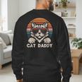 Cat Daddy Sunglasses Sunset Retro Fur Dad Papa Kitten Men Men's Sweatshirt Back Print
