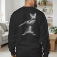 Cat Playing Flute For Cat Lover Cat Mom Cat Dad Men's Sweatshirt Back Print Cat Playing Flute For Cat Lover Cat Mom Cat Dad Men's Sweatshirt Back Print