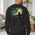 Cat Starry Night Van Gogh Cat For Cat Lover Cat Mom Cat Dad Men's Sweatshirt Back Print