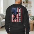 Cheer Dad American Flag Cheerleader Support Men's Sweatshirt Back Print
