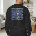 Cheer Dad Daddy Bow Sport Cheerleader Cheerleading Blue Men's Sweatshirt Back Print