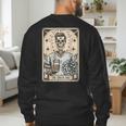 Cheer Dad Tarot Card Skeleton Cheerleading Fathers Day Men's Sweatshirt Back Print