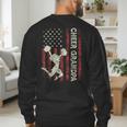 Cheer Grandpa US Flag Dad Patriotic Cheerleader Fathers Day Men's Sweatshirt Back Print