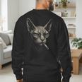 Cigarette Smoking Sphynx Cat Meme Stupid For Dad Men's Sweatshirt Back Print