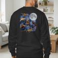 Crested Gecko Moon Retro Reptile Mom Dad Breeder Lover Men's Sweatshirt Back Print