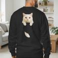 Cute Cat Pocket Cat Mom Cat Dad Cat Lover Men's Sweatshirt Back Print