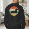 Dachshund Long Haired Dog Vintage Mom Dad Retro Men's Sweatshirt Back Print