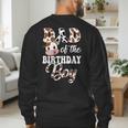 Dad Of The Birthday Boy Cow Farm 1St Birthday Boy Men's Sweatshirt Back Print