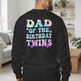 Dad Of The Birthday Twins Girls Kids Party Retro Bday Men's Sweatshirt Back Print