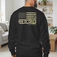 Dad Of Girls Outnumbered US Flag Father's Day Daughter Dad Men's Sweatshirt Back Print