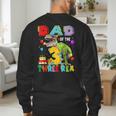 Dad Of The Three Rex 3Rd Birthday Boy Dinosaur T-Rex Men's Sweatshirt Back Print