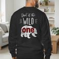 Dad Of The Wild One Shirt Bear Lumberjack 1st Birthday Tee Men's Sweatshirt Back Print