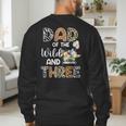 Dad Of The Wild And Three 3 Birthday Zoo Theme Safari Jungle Men's Sweatshirt Back Print