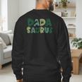 Dada Saurus Dad Dinosaur Three Rex Birthday Boy Girl Family Men's Sweatshirt Back Print