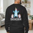 Dadacorn Unicorn Lover Tee For Papa Dad And Kid Men's Sweatshirt Back Print