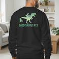 DaddysaurusRex Dinosaur Daddy Saurus Dad 2 Two Kids Dino Men's Sweatshirt Back Print