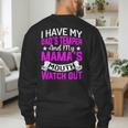 I Have My Dad's Temper & My Mama's Mouth Daughter Kids Men's Sweatshirt Back Print