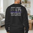 Deputy Sheriff Dad Much Cooler Fathers Day Thin Blue Line Men's Sweatshirt Back Print