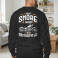 I Don't Snore I Dream I'm A Motorcycle Biker Dad Men's Sweatshirt Back Print