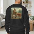 Farmer Men Tractor Rancher Farm Dad Distressed Men's Sweatshirt Back Print