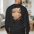 Fat Hairy Guy Big Stomach & Man Boobs Fat Dad BOD Men's Sweatshirt Back Print