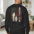 Father's Day Baseball Papa USA Flag Dad Men Baseball Men's Sweatshirt Back Print