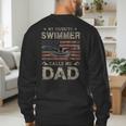 My Favorite Swimmer Calls Me Dad Fathers Day Men's Sweatshirt Back Print