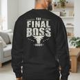 The Final Boss Vintage Rock Bull Fun Tee For Strong Dads Men's Sweatshirt Back Print